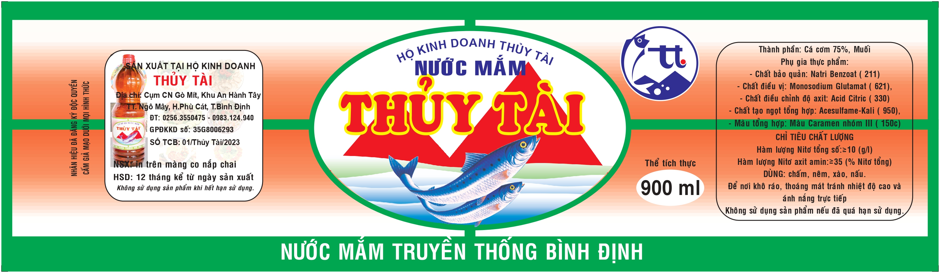 Nhãn NƯỚC MẮM - 75x260 mm